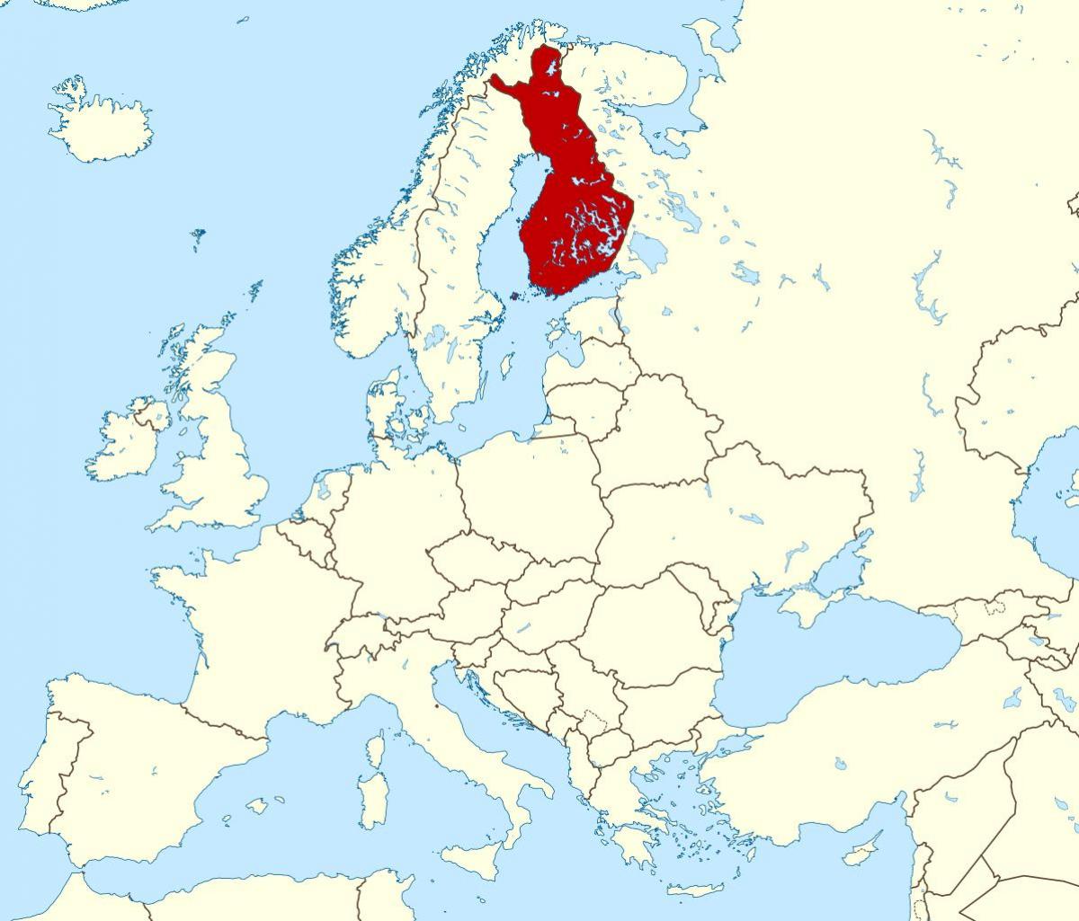 աշխարհի քարտեզը ցույց տալով Ֆինլանդիայի
