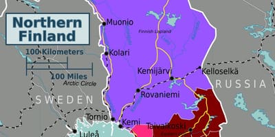 Քարտեզ Հյուսիսային Ֆինլանդիայի