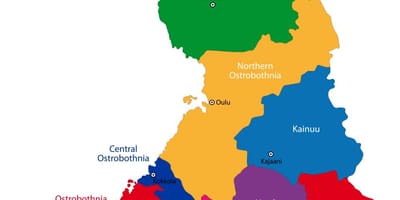 Ֆինլանդիա նահանգներում քարտեզի վրա
