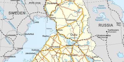 Քարտեզ Ֆինլանդիայի քաղաքական