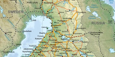 Քարտեզը մանրամասն քարտեզը Ֆինլանդիայի
