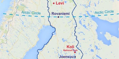 Rovaniemi քարտեզի վրա Ֆինլանդիայի